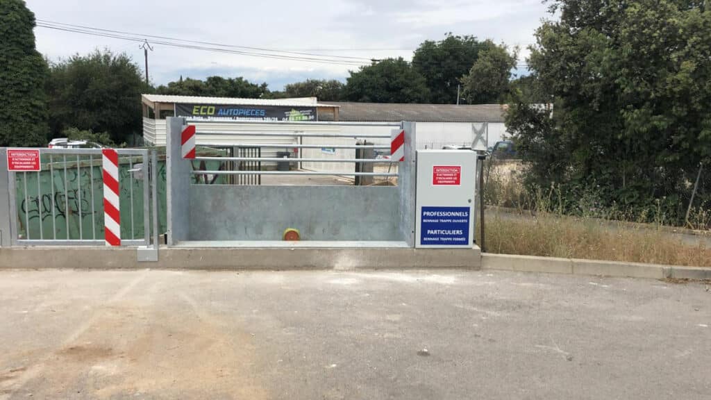 Système pour bennes à gravats TECH DUMP à la déchetterie de Sommières (30)