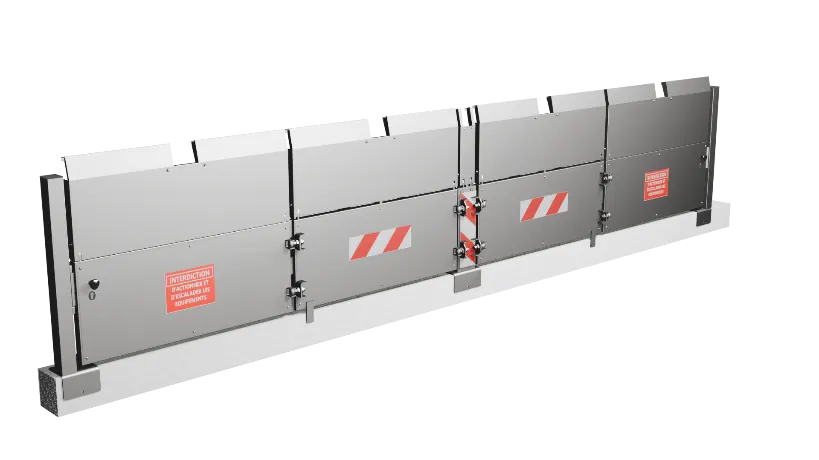 TECH-TWO fermé : Garde-corps Hybride battant et bavettes rabattables